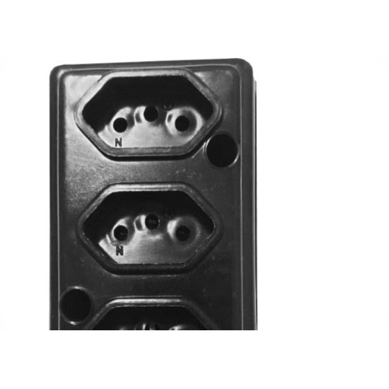 Tomada Barra Naticon Tripla 20A 2 Polos +Terra Preta 572 Tomada Barra Naticon Tripla 20A 2 Polos +Terra Preta 572