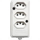 Tomada Barra Naticon   Tripla 10A 2 Polos +Terra Branca 574