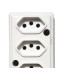 Tomada Barra Naticon   Tripla 10A 2 Polos +Terra Branca 574