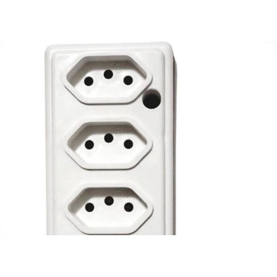 Tomada Barra Naticon   Quadrupla 10A 2 Polos +Terra Branca 575