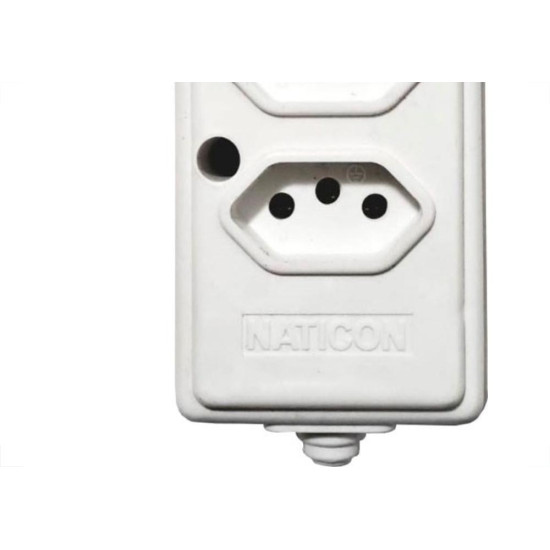 Tomada Barra Naticon Tripla 20A 2 Polos +Terra Branca 577 Tomada Barra Naticon Tripla 20A 2 Polos +Terra Branca 577