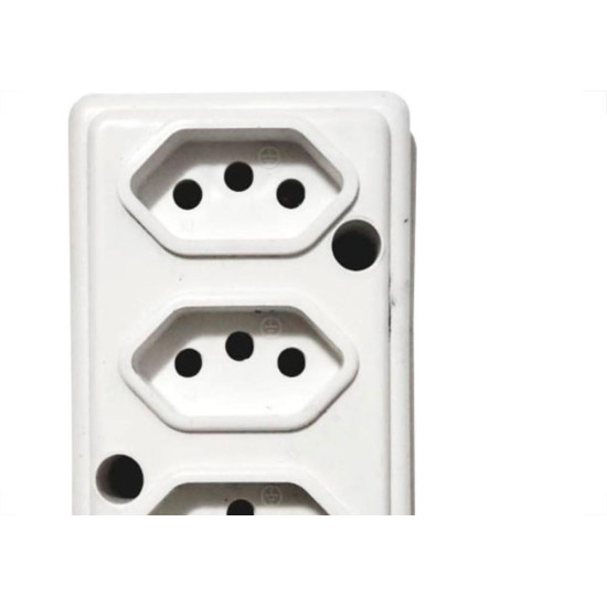 Tomada Barra Naticon Tripla 20A 2 Polos +Terra Branca 577 Tomada Barra Naticon Tripla 20A 2 Polos +Terra Branca 577