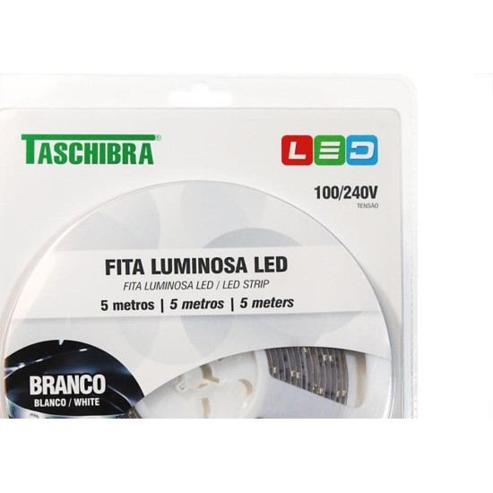 Fita Led Taschibra Ip20 12V 5M Branca -01