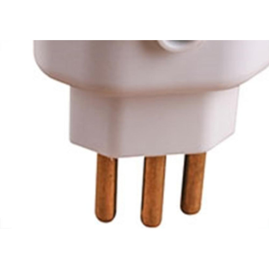 Pino Adaptador (Entrada =3 Redondo/Saida =3 Chato) Ilumi 20A Branco 1218Pct - Kit C/10 Pino Adaptador (Entrada =3 Redondo/Saida =3 Chato) Ilumi 20A Branco 1218Pct - Kit C/10