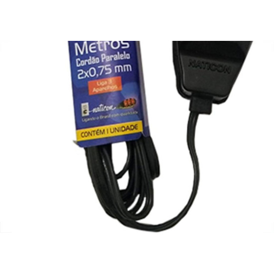 Extensao Naticon Tripla Paralela 2X0,75 Preta 3M 560