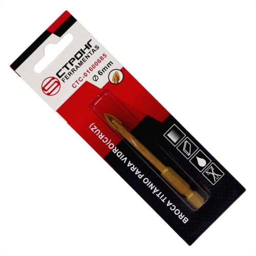 Broca Para Vidro Titanio Ctpohr 6Mm 504 Broca Para Vidro Titanio Ctpohr 6Mm 504