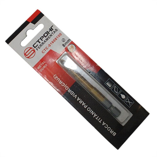 Broca Para Vidro Titanio Ctpohr 8Mm 505 Broca Para Vidro Titanio Ctpohr 8Mm 505