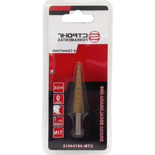 Broca Escalonada Ctpohr 4 A 12Mm 627 Broca Escalonada Ctpohr 4 A 12Mm 627