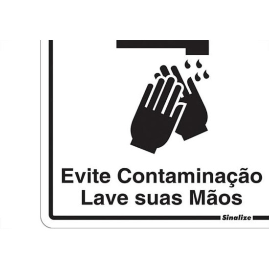 Placa Sinalizacao Poliestireno 15X20 ''Aviso Evite Contaminacao Lave As Maos'' 220Bt Placa Sinalizacao Poliestireno 15X20 ''Aviso Evite Contaminacao Lave As Maos'' 220Bt