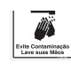 Placa Sinalizacao Poliestireno 15X20 ''Aviso Evite Contaminacao Lave As Maos'' 220Bt Placa Sinalizacao Poliestireno 15X20 ''Aviso Evite Contaminacao Lave As Maos'' 220Bt