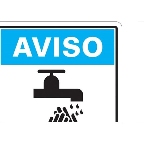 Placa Sinalizacao Poliestireno 15X20 ''Aviso Evite Contaminacao Lave As Maos'' 220Bt Placa Sinalizacao Poliestireno 15X20 ''Aviso Evite Contaminacao Lave As Maos'' 220Bt