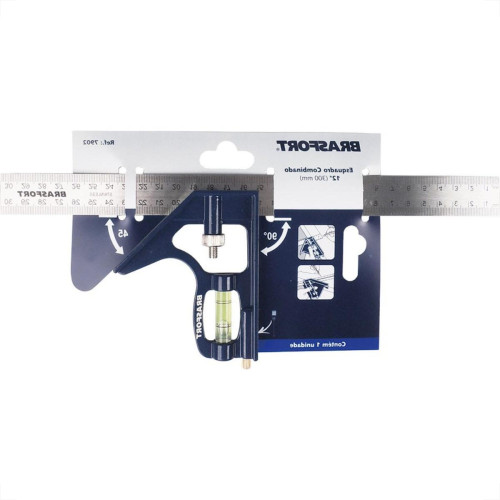 Esquadro Brasfort Combinado 12''30Cm 7902 Esquadro Brasfort Combinado 12''30Cm 7902