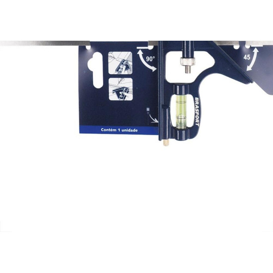 Esquadro Brasfort Combinado 12''30Cm 7902 Esquadro Brasfort Combinado 12''30Cm 7902