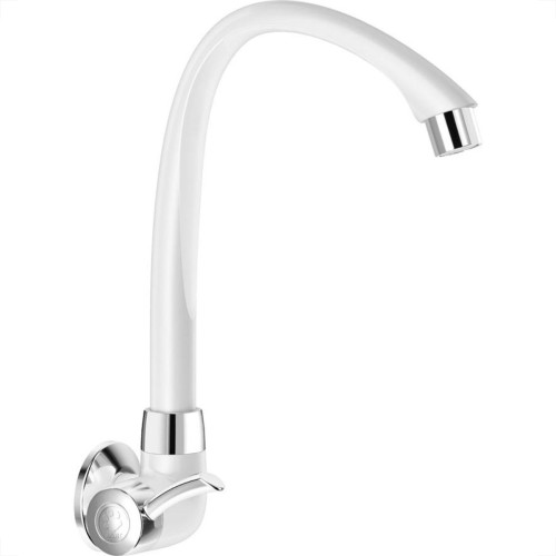 Torneira Abs Bica Movel Parede Alta Tigre Linea 1/4V Branca Cromada  Torneira Abs Bica Movel Parede Alta Tigre Linea 1/4V Branca Cromada