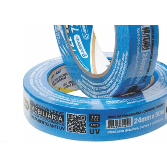 Fita Crepe Adelbras Imobiliaria 24Mmx50M Azul 