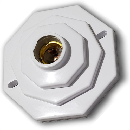 Plafonier Pvc Elite Oitavado Branco Soquete Porcelana 183 Plafonier Pvc Elite Oitavado Branco Soquete Porcelana 183