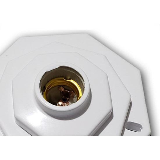 Plafonier Pvc Elite Oitavado Branco Soquete Porcelana 183 Plafonier Pvc Elite Oitavado Branco Soquete Porcelana 183