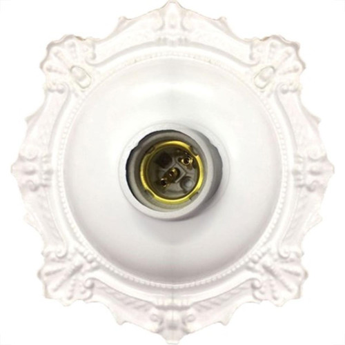 Plafonier Pvc Elite Decorativo Branco Soquete Porcelana 27 Plafonier Pvc Elite Decorativo Branco Soquete Porcelana 27