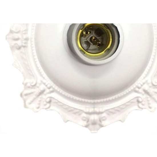 Plafonier Pvc Elite Decorativo Branco Soquete Porcelana 27 Plafonier Pvc Elite Decorativo Branco Soquete Porcelana 27