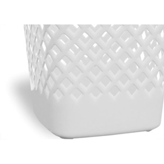 Cesto Papeleiro Plastico Shangri-La Quadrado Branco 24X24Cm Cesto Papeleiro Plastico Shangri-La Quadrado Branco 24X24Cm