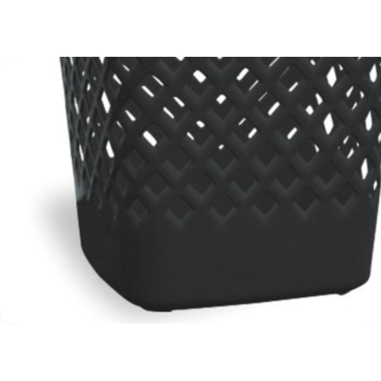 Cesto Papeleiro Plastico Shangri-La Quadrado Preto 24X24Cm Cesto Papeleiro Plastico Shangri-La Quadrado Preto 24X24Cm