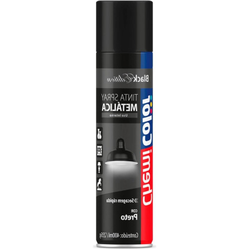 Tinta Spray Chemicolor Metalico Preto 400Ml Tinta Spray Chemicolor Metalico Preto 400Ml