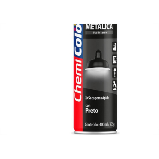 Tinta Spray Chemicolor Metalico Preto 400Ml Tinta Spray Chemicolor Metalico Preto 400Ml