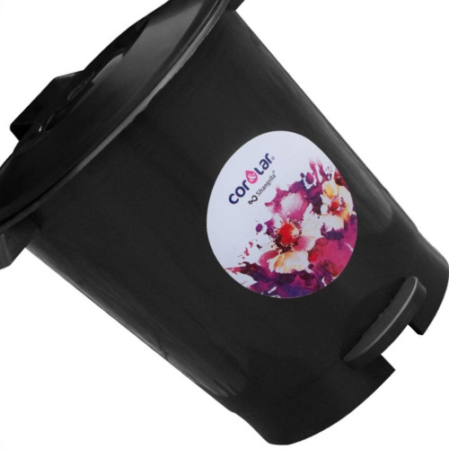 Lixeira Shangri-La Com Pedal 12L Redonda Preta Lixeira Shangri-La Com Pedal 12L Redonda Preta