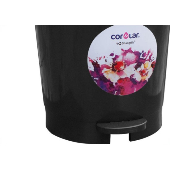 Lixeira Shangri-La Com Pedal 12L Redonda Preta Lixeira Shangri-La Com Pedal 12L Redonda Preta