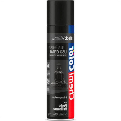 Tinta Spray Chemicolor Preto Brilhante 400Ml Tinta Spray Chemicolor Preto Brilhante 400Ml