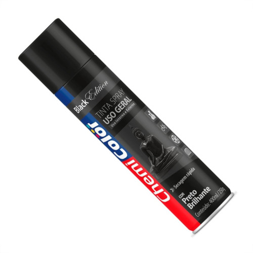 Tinta Spray Chemicolor Preto Brilhante 400Ml Tinta Spray Chemicolor Preto Brilhante 400Ml