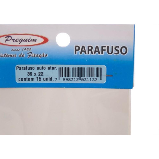 Cartela Parafuso Auto/Atarrachante Panela Preguim 3,9 X 22Mm Com 15 Pecas 1132