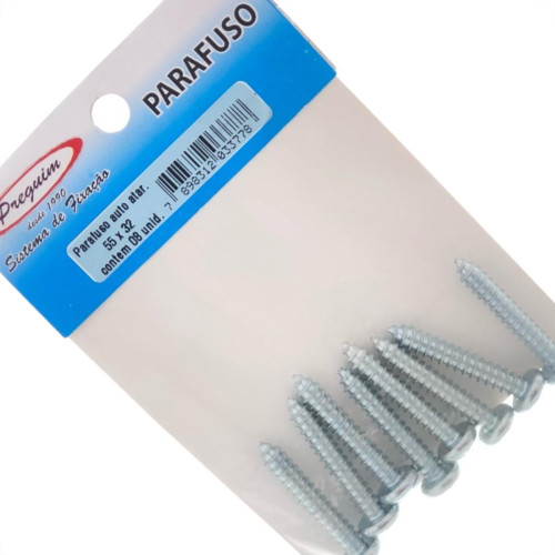 Cartela Parafuso Auto/Atarrachante Panela Preguim 5,5 X 32Mm Com 08 Pecas 3778 Cartela Parafuso Auto/Atarrachante Panela Preguim 5,5 X 32Mm Com 08 Pecas 3778