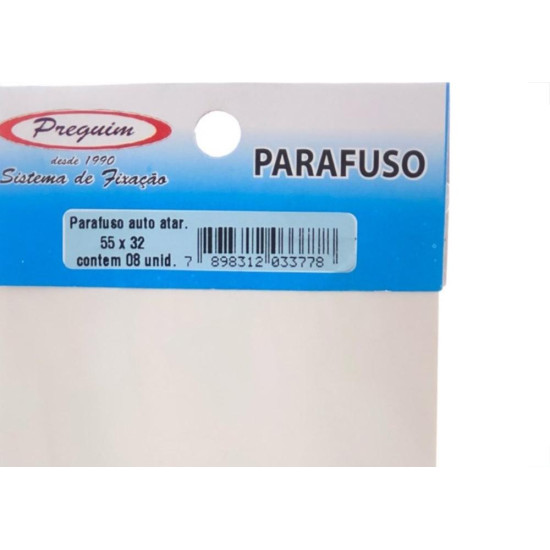 Cartela Parafuso Auto/Atarrachante Panela Preguim 5,5 X 32Mm Com 08 Pecas 3778 Cartela Parafuso Auto/Atarrachante Panela Preguim 5,5 X 32Mm Com 08 Pecas 3778