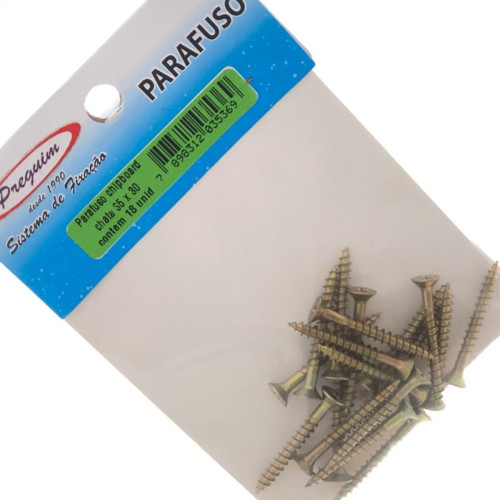 Cartela Parafuso Chipboard Preguim Cabeca Chata Philips 3,5X30 Com 18 Pecas 5369 Cartela Parafuso Chipboard Preguim Cabeca Chata Philips 3,5X30 Com 18 Pecas 5369