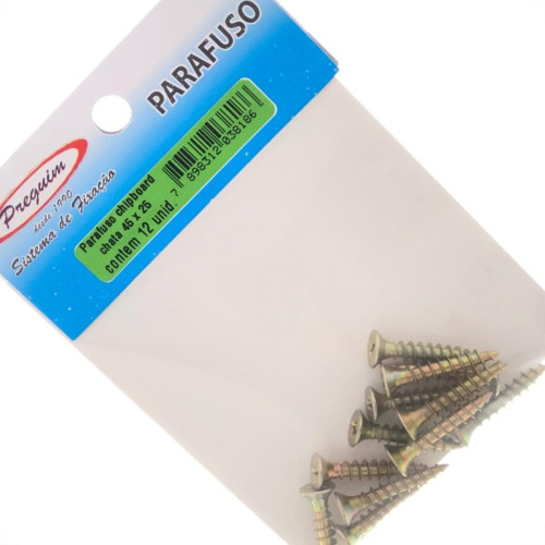 Cartela Parafuso Chipboard Preguim Cabeca Chata Philips 4,5X25 Com 12 Pecas 8186 Cartela Parafuso Chipboard Preguim Cabeca Chata Philips 4,5X25 Com 12 Pecas 8186