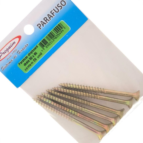 Cartela Parafuso Chipboard Preguim Cabeca Chata Philips 5,0X65 Com 06 Pecas 5499 Cartela Parafuso Chipboard Preguim Cabeca Chata Philips 5,0X65 Com 06 Pecas 5499