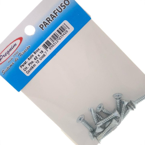 Cartela Parafuso Auto Brocante Preguim Flangeada Philips 4,2X19 Com 12 Pecas 9428 Cartela Parafuso Auto Brocante Preguim Flangeada Philips 4,2X19 Com 12 Pecas 9428