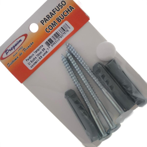 Cartela Parafuso Madeira Preguim Cabeca Tampinha Philips Com Bucha 10Mm Com 03 Pecas 7578 Cartela Parafuso Madeira Preguim Cabeca Tampinha Philips Com Bucha 10Mm Com 03 Pecas 7578