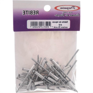 Cartela Rebite Preguim Aluminio Repuxo 412 Com 25 Pecas 2092