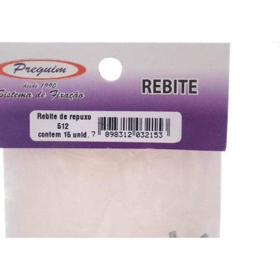 Cartela Rebite Preguim Aluminio Repuxo 512 Com 15 Pecas 2153 Cartela Rebite Preguim Aluminio Repuxo 512 Com 15 Pecas 2153