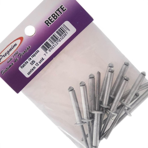 Cartela Rebite Preguim Aluminio Repuxo 525 Com 12 Pecas 2207 Cartela Rebite Preguim Aluminio Repuxo 525 Com 12 Pecas 2207
