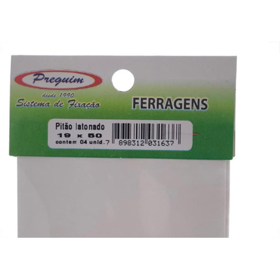 Cartela Pitao Bicromatizado Preguim 19X50 Com 04 Pecas 1637 Cartela Pitao Bicromatizado Preguim 19X50 Com 04 Pecas 1637