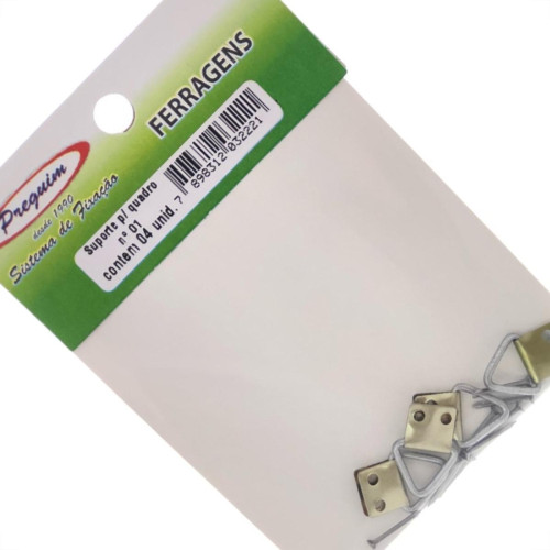 Cartela Suporte Quadro/Espelho Triangular 01 Preguim Com 04 Pecas 2221 Cartela Suporte Quadro/Espelho Triangular 01 Preguim Com 04 Pecas 2221