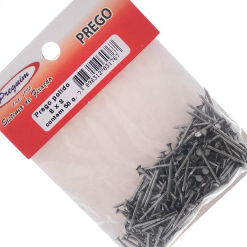 Cartela Prego Preguim Com Cabeca 08X08 (1,20X18mm) (1,20X18mm) Com 50 Gramas 1767