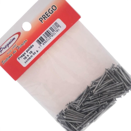 Cartela Prego Preguim Com Cabeca 10X10 (1,50X23mm) (1,50X23mm) Com 50 Gramas 1781