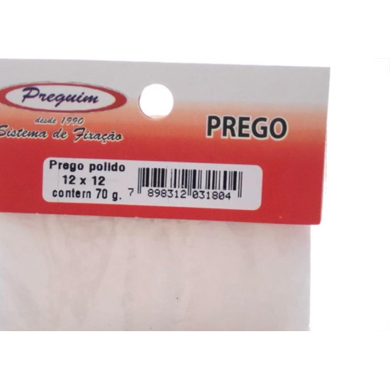 Cartela Prego Preguim Com Cabeca 12X12 (1,80X28mm) (1,80X28mm) Com 70 Gramas 1804 Cartela Prego Preguim Com Cabeca 12X12 (1,80X28mm) (1,80X28mm) Com 70 Gramas 1804