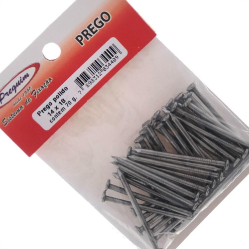 Cartela Prego Preguim Com Cabeca 14X18 (2,20X41mm) (2,20X41mm) Com 70 Gramas 4409
