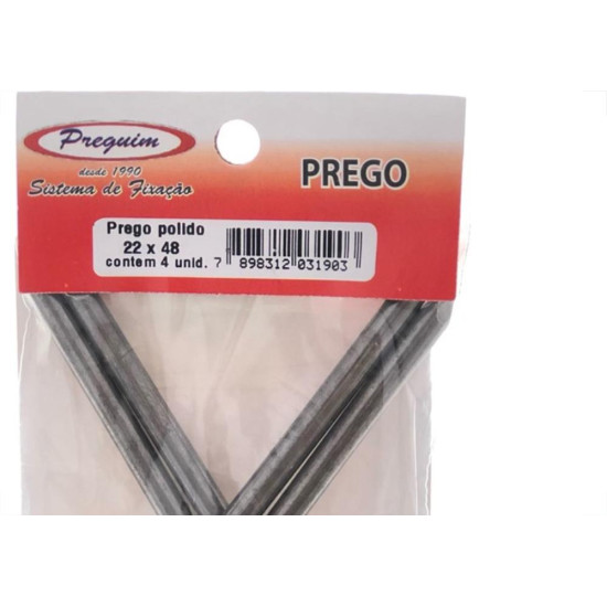Cartela Prego Preguim Com Cabeca 22X48 (5,40X110mm) (5,40X110mm) Com 75 Gramas 1903