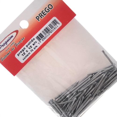 Cartela Prego Preguim Sem Cabeca 12X12 (1,80X28mm) (1,80X28mm) Com 70 Gramas 1811